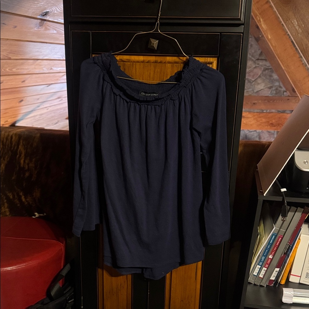 Coleen Lopez midnight blue Long Sleeve shirt